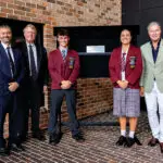 OFFICIAL REOPENING: Headmaster Michael Hornby, Chairman of the Board John Miller, and the College Captains joined John-Paul Langbroek to unveil the newly rebuilt centre.