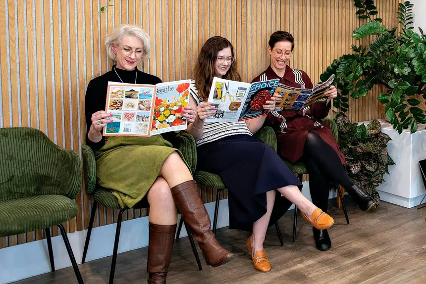 WELL EARNED: The team at A Better Ear take a break from helping with clients’ hearing needs.