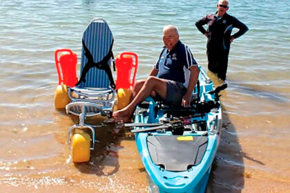 EASY ACCESS: Bay Island Lifestyle uses specialised equipment including water wheelchairs, sand wheelchairs, wheelchair access mats and stable kayaks designed for easy transfers.