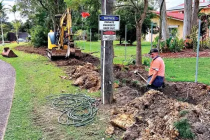 FAILED ATTEMPT: Resident Fernando da Silva dug a trench to fix the issue – without success.