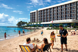 POSSIBLE PLAN: How a Hilton hotel might look on the Raby Bay foreshore. DIGITALLY ENHANCED IMAGE