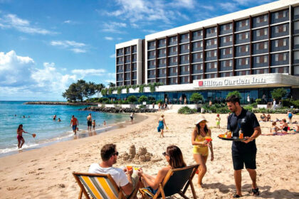 POSSIBLE PLAN: How a Hilton hotel might look on the Raby Bay foreshore. DIGITALLY ENHANCED IMAGE