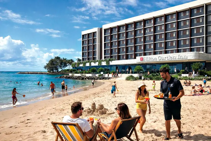 POSSIBLE PLAN: How a Hilton hotel might look on the Raby Bay foreshore. DIGITALLY ENHANCED IMAGE