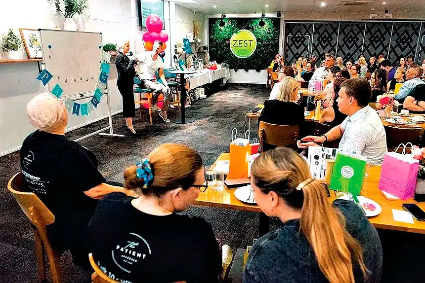 WORTHY CAUSE: A mental health awareness and well-being breakfast, led by Katie Palm of The Patient Approach, was held last year to raise funds for Pay It Forward mental health services. PHOTO: Twin Lotus Production