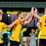 Jack Hingert grabs the equaliser against Gold Coast United.