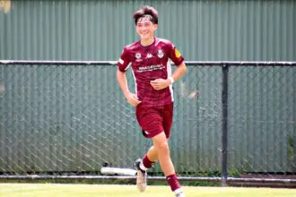 ON THE ATTACK: Mitchell Smith will play in the Emerging Socceroos National titles as part of the Under 16 Queensland team this month.