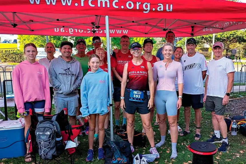 WINNING TEAM: Back row, from left, Robyn Kemp, Stuart Kemp, Dave Murtagh, Anthony Della, Rory Carter, Michael Pelka, Tania Farlow, Darren Farlow and Neil Makepiece. Front row, from left, Olivia Jowett, Lucan O’Brien, Hannah Jowett, Bronnie Williams (behind Hannah), Kelly Phuah and Kate Gayner.
