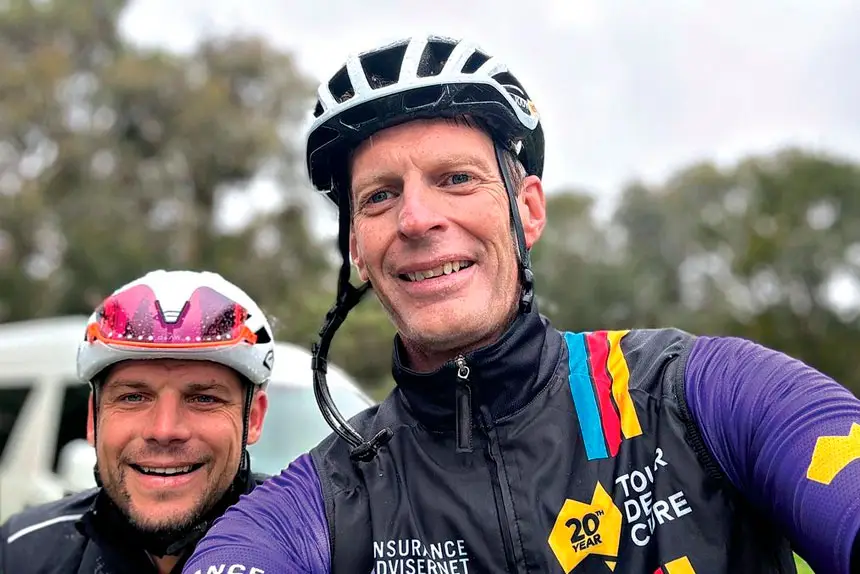 Rob Collins laughed off setbacks in the Tour De Cure.