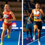 Georgia Harris takes gold in the 100m. / Reece Holder wins the 400m title.