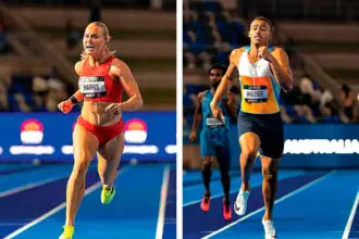 Georgia Harris takes gold in the 100m. / Reece Holder wins the 400m title.