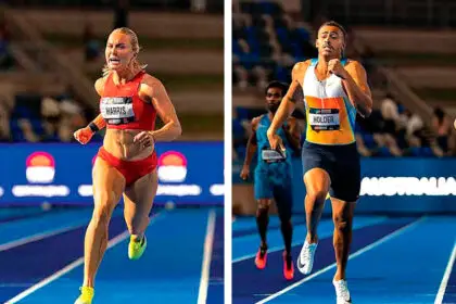 Georgia Harris takes gold in the 100m. / Reece Holder wins the 400m title.