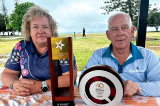 AWARD WINNERS: Karen Robertson and Ashley Scott from Bay Island Lifestyle with two recent tourism awards.