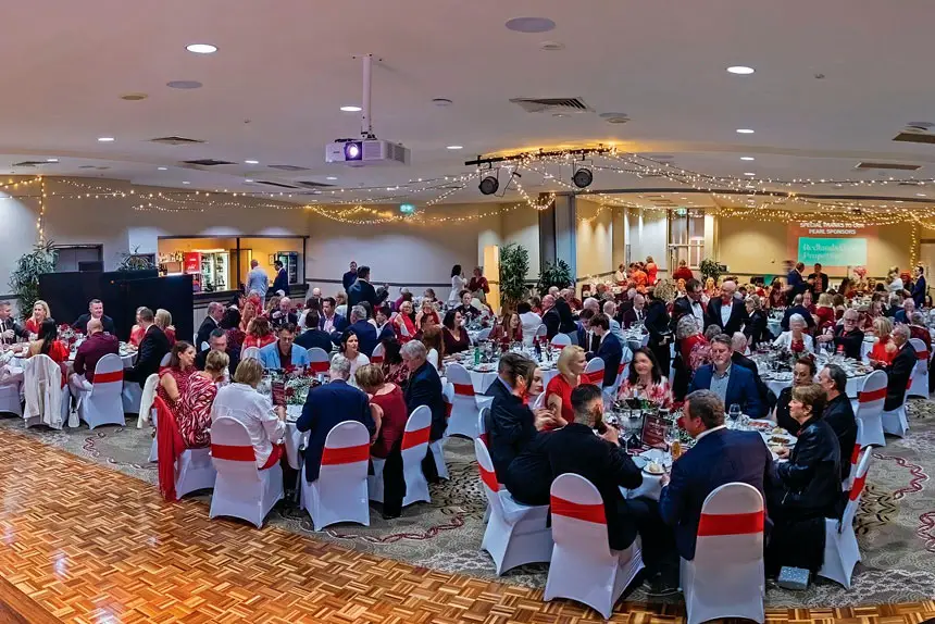 FOOD FOR THOUGHT: Dîner en Rouge has become one of the Redlands’ major domestic violence awareness and fundraising events.