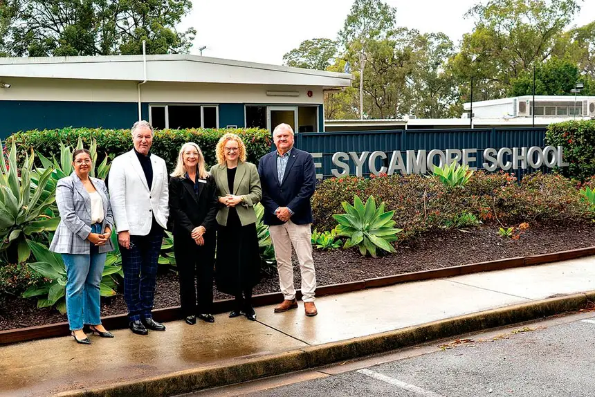 FULL SUPPORT: From left, Cindy Corrie, Minister John-Paul Langbroek, Toni Banfield, Amanda Stoker MP and Russell Field MP.