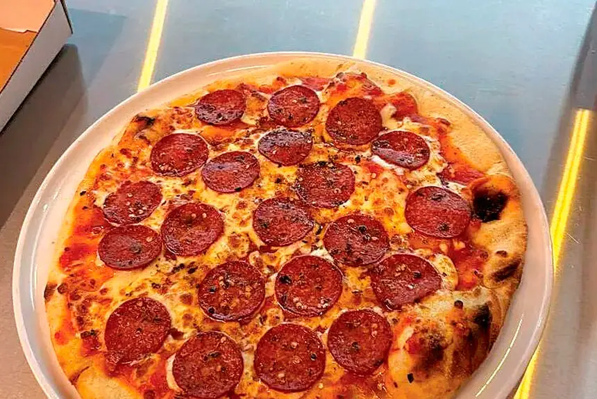 MAMMA MIA: A pepperoni pizza from Gourmet Pizza Truck.