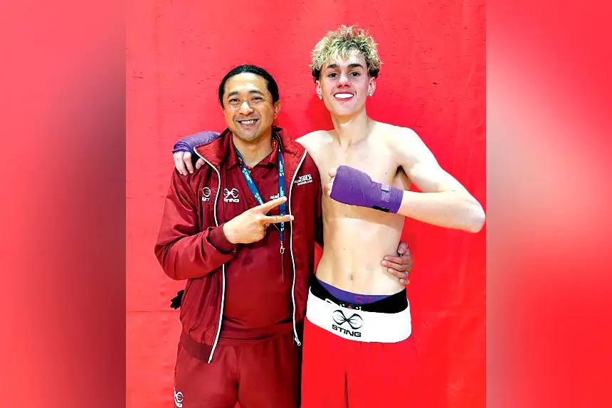 Coach Neon Leon with Maddox “Moneyman” McGregor.