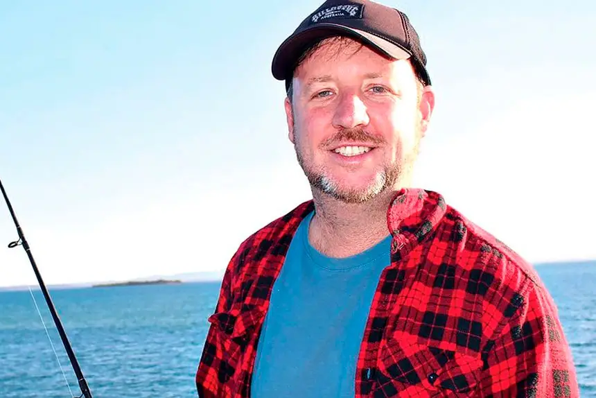 FUN TIMES: Andrew Cavanagh tried his luck at the Dunwich jetty, saying packing a fishing rod was an essential holiday must-have.
