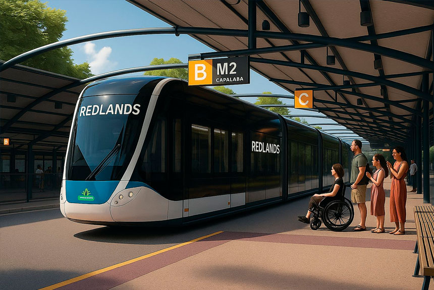 IN THE FUTURE: An artist’s impression of how the Metro will look in the Redlands.