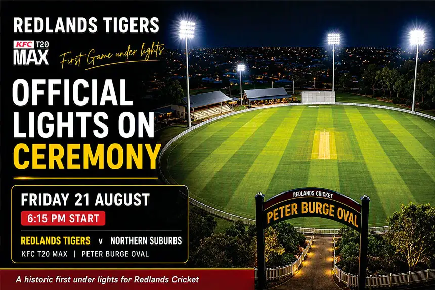 Redlands Cricket to Host First Night Match at Peter Burge Oval