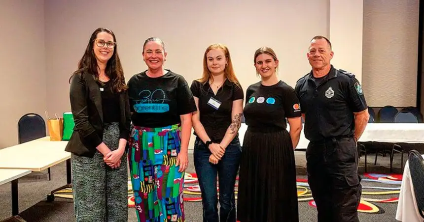 Representatives from Centre Against Sexual Violence, Parentline, Kids Helpline and the Queensland Police Service at the Tech Savvy Tech Safe Forum. PHOTO: Redland City Council