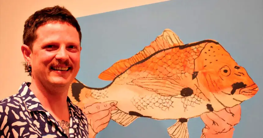 HOOKED ON ART: Jack Rodgers’ paintings of fish and fisherman feature at the exhibition at the Redland Art Gallery until November 27.