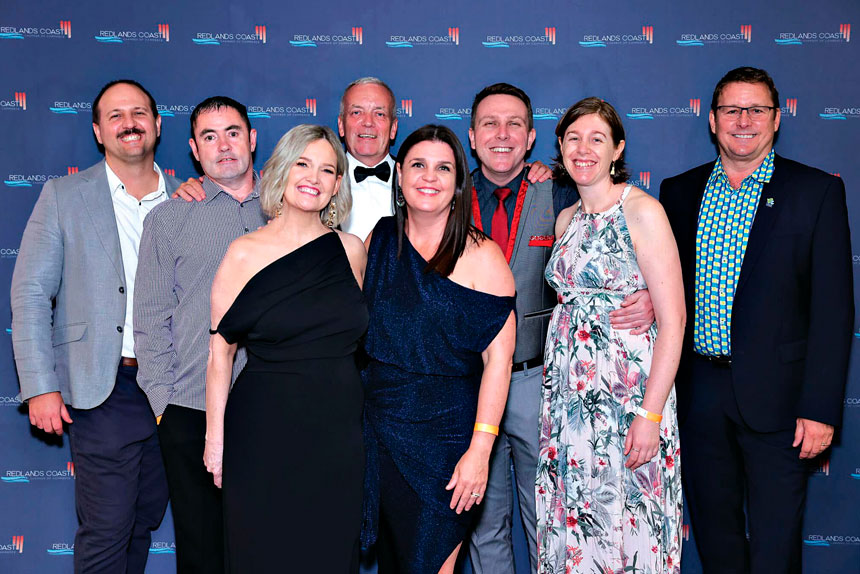 NIGHT OF NIGHTS: Enjoying last year’s award celebrations are Matthew Porch, Peter Nash, Suzie Tafolo, Adrian Reavely, Nadia Reavely, Ross Snell, Brittany Hurkmans and Cr Paul Bishop.