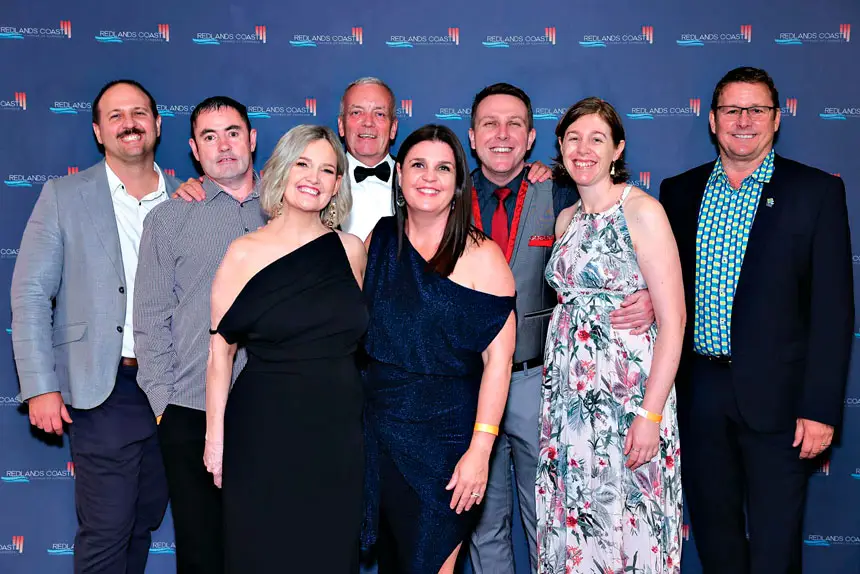NIGHT OF NIGHTS: Enjoying last year’s award celebrations are Matthew Porch, Peter Nash, Suzie Tafolo, Adrian Reavely, Nadia Reavely, Ross Snell, Brittany Hurkmans and Cr Paul Bishop.