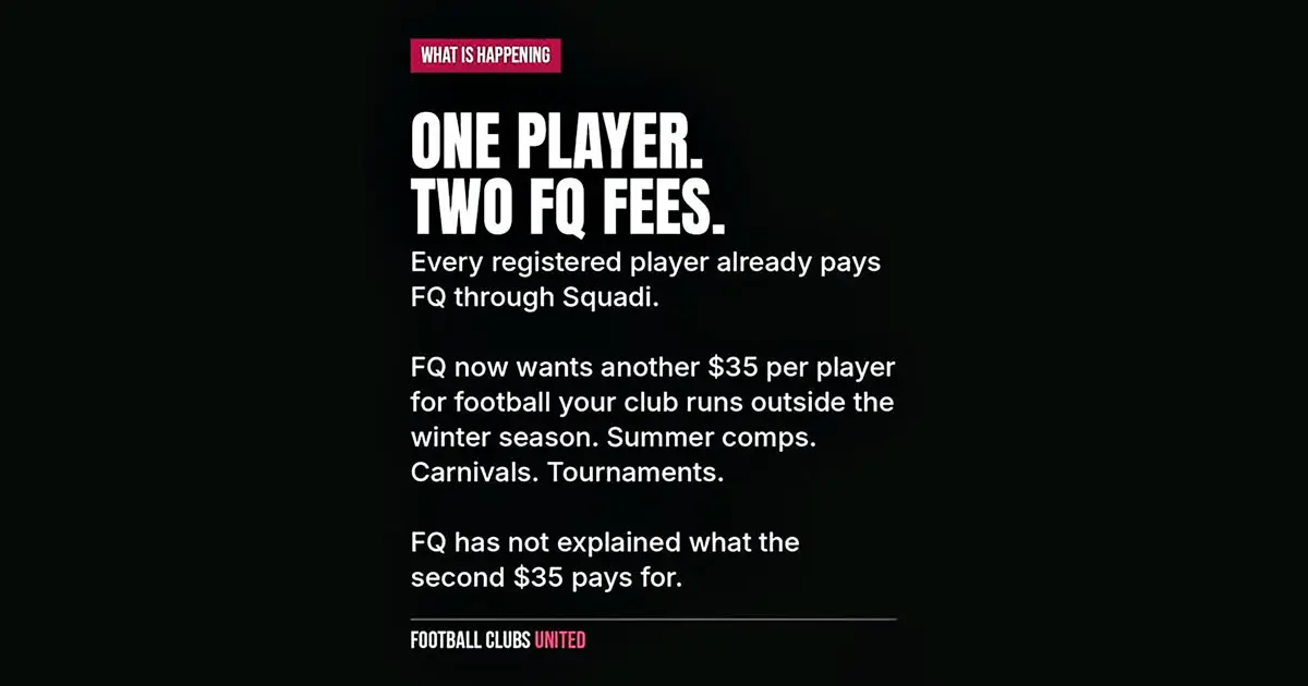 Football Queensland fee fury hits summer sixes clubs