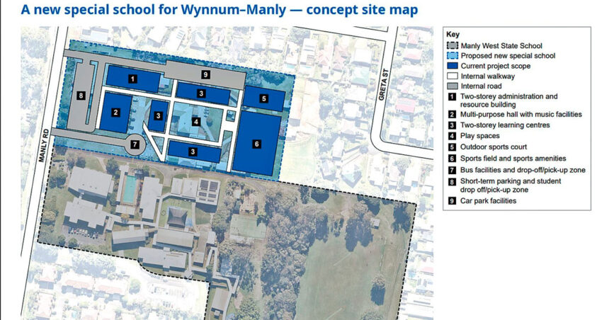 CONCEPT SITE MAP: A new special school is planned for Wynnum-Manly.