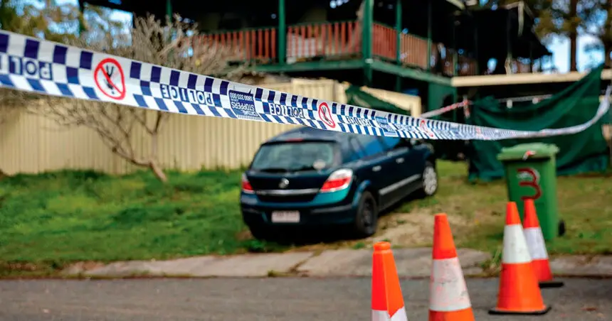 CALL FOR HELP: Emergency services at the scene of the fatal 2023 house fire on Russell Island. (AAP Image/Russell Freeman)