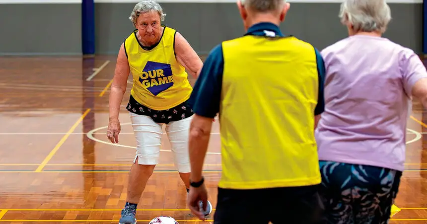 Walking football is popular among seniors players.
