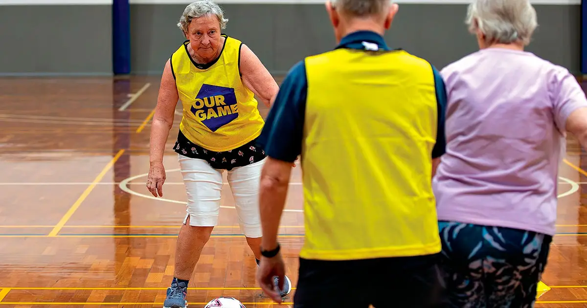 Walking football is popular among seniors players.
