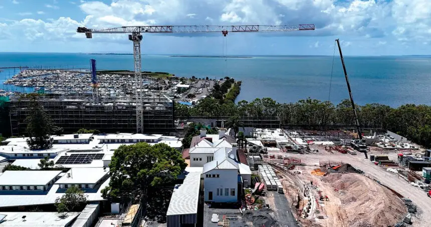 COMING ALONG: Building 6 is rapidly rising at The Village Manly, with Building 5 to follow.
