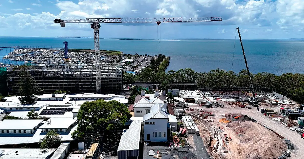 COMING ALONG: Building 6 is rapidly rising at The Village Manly, with Building 5 to follow.