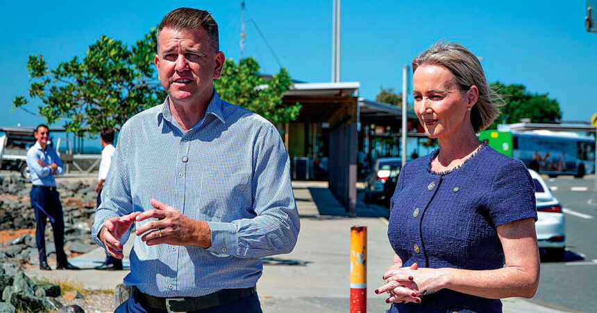Deputy Premier Jarrod Bleijie with Rebecca Young.